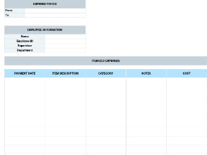 Printable:84iimnde1mu= Expense Report Template