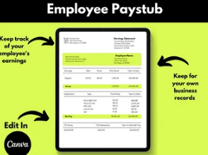 Printable:86h5ftbzqhi= Pay Stub Template